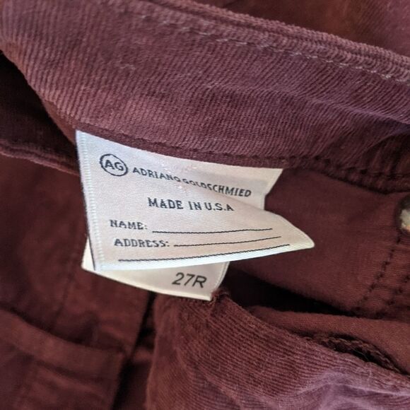 AG The Leggings Super Skinny Cords Maroon 27 R - Picture 4 of 5